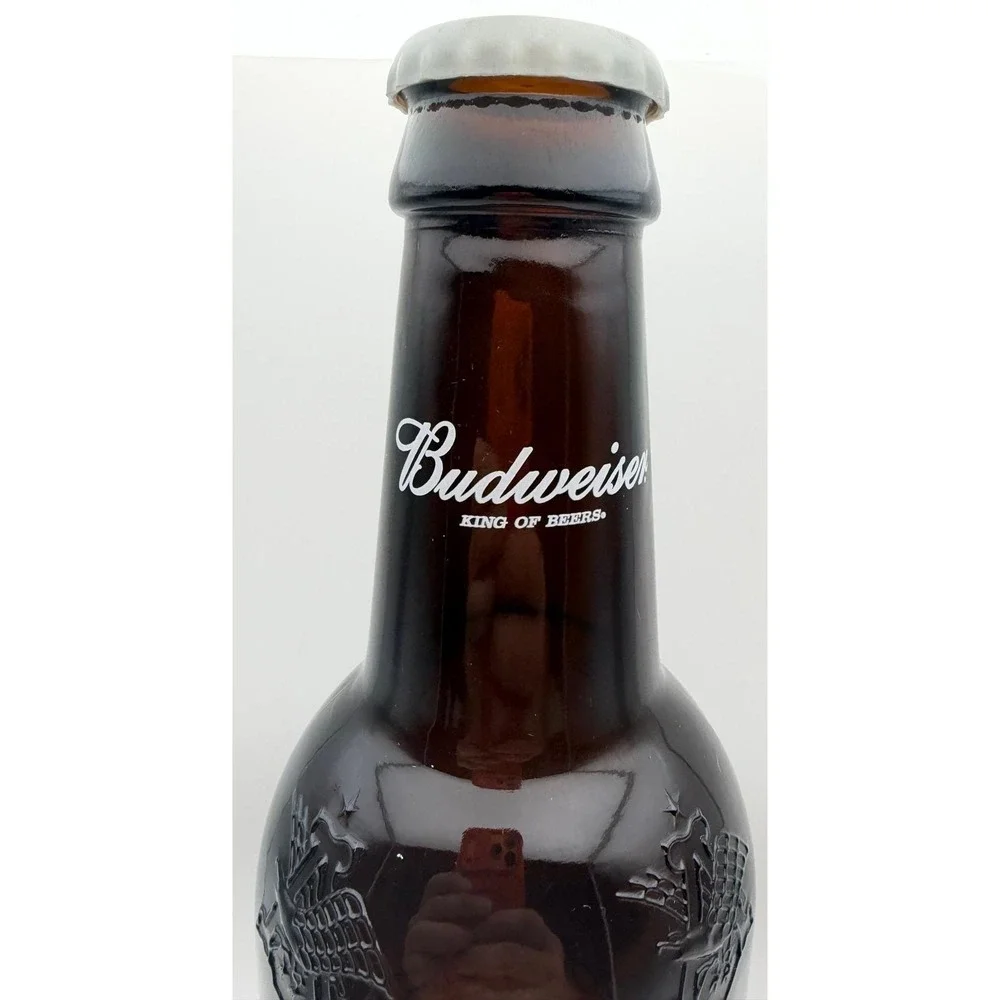 Budweiser Dale Earnhardt Jr NASCAR 8 Monte Carlo Glass Beer Bottle Bank 15 Inch